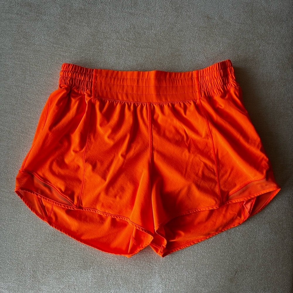 lululemon Bright Orange Hottie Hot 4” Shorts